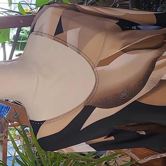 Valentina Signa Brownstone V-neck Rhinestone Tunic Adult L - Picture 3 of 9